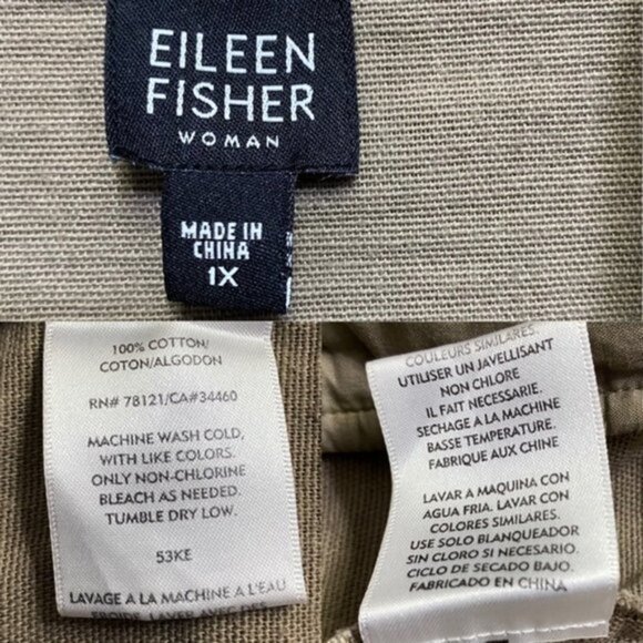 Eileen Fisher 100% Cotton Full Zip Jacket Women Size 1X - Picture 7 of 7